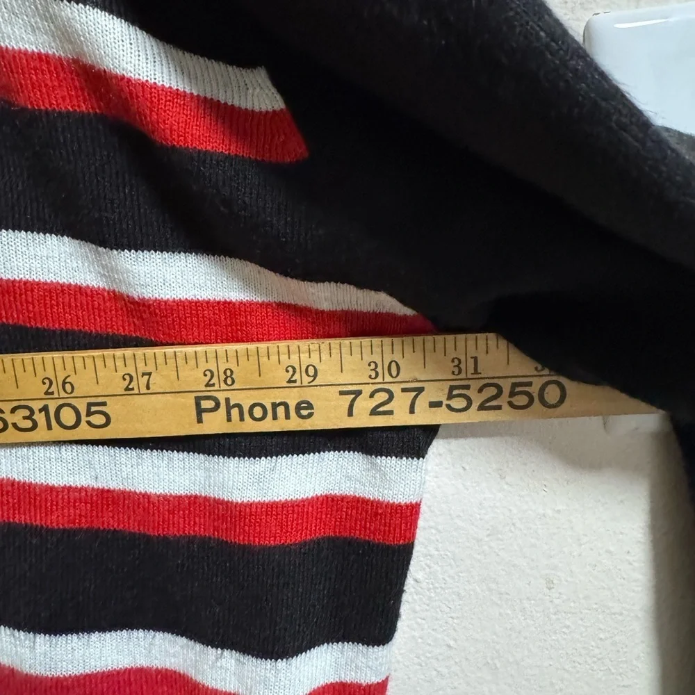 Pelle Pelle 3XL Black Red White Striped Oversized Crewneck Sweater